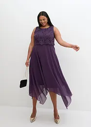 Robe premium en crêpe avec dentelle, bonprix