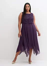 Robe premium en crêpe avec dentelle, bonprix
