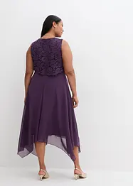 Robe premium en crêpe avec dentelle, bonprix