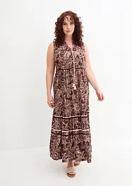 Robe longue tissée avec imprimé bordure, bonprix