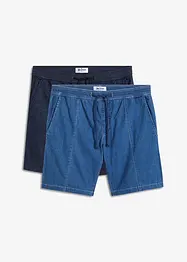 Lot de 2 shorts longs en jean, Regular Fit, John Baner JEANSWEAR