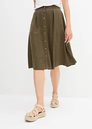 Jupe midi en lin majoritaire, bonprix