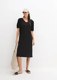 Robe en jersey longueur genou en matière texturée, bonprix