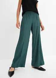 Pantalon à taille élastiquée en crêpe de viscose fluide, bonprix