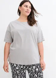 T-shirt oversize en coton avec fentes sur le côté, bonprix