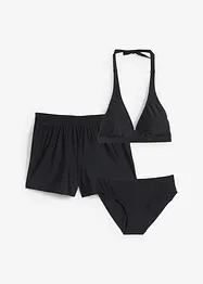 Bikini et short de bain (ens. 3 pces) en polyamide recyclé, bonprix