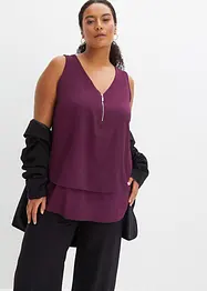 Top en viscose à encolure zippée, bonprix