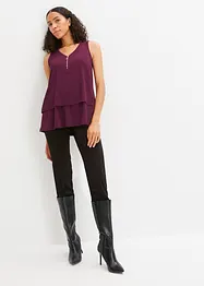 Top en viscose à encolure zippée, bonprix