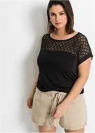 T-shirt avec dentelle, bonprix