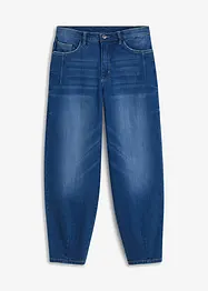 Jean barrel taille haute, coton, bonprix