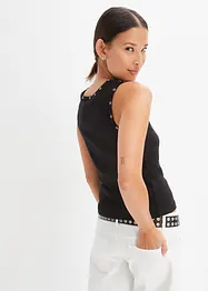 Lot de 2 tops côtelés 100% coton, bonprix