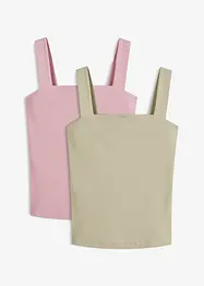 Lot de 2 tops en coton côtelé, bonprix