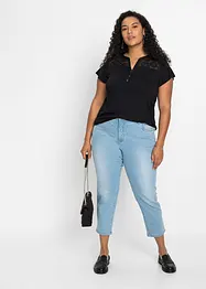 T-shirt col tunisien en viscose et dentelle, bonprix