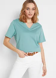 Lot de 5 T-shirts longs et amples à col V, bonprix