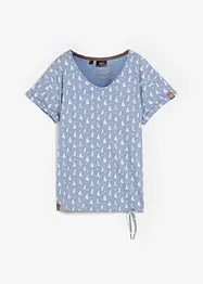 T-shirt imprimé avec ruban à nouer, bonprix
