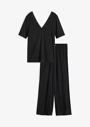 Pyjama en viscose mélangée avec pantalon large, bonprix