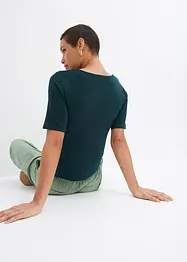 T-shirt cache-cœur en viscose extensible, bonprix