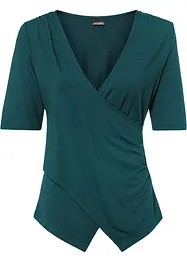 T-shirt cache-cœur en viscose extensible, bonprix