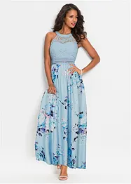 Robe longue estivale avec imprimé floral et dentelle, bonprix