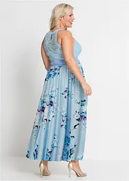 Robe longue estivale avec imprimé floral et dentelle, bonprix