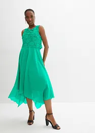 Robe premium en crêpe avec dentelle, bonprix