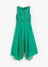 Robe premium en crêpe avec dentelle, bonprix