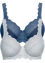 Lot de 2 soutiens-gorge à armatures et dentelle, bonprix