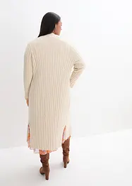 Long gilet en maille coton et soie, bonprix
