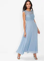 Robe longue avec empiècement dentelle, bonprix