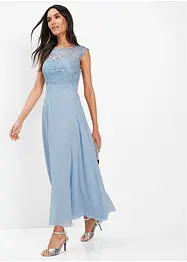 Robe longue avec empiècement dentelle, bonprix