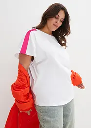 T-shirt 100% coton avec galon fluo, bonprix