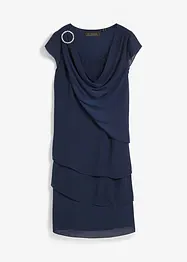 Robe en crêpe avec broche sur l'épaule, bonprix