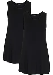 Lot de 2 débardeurs longs en viscose douce, bonprix