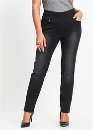 Jean droit taille mi-haute et élastiquée, très extensible, bonprix