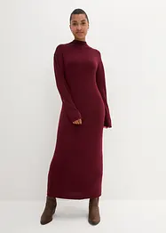 Robe longue en fine maille à col montant, manches longues, bonprix