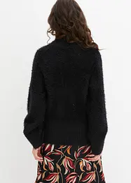 Pull boxy en fil plume à manches larges, bonprix