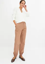 Pantalon en twill léger à taille élastiquée, bonprix