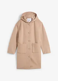 Manteau court aspect laine à capuche, bonprix