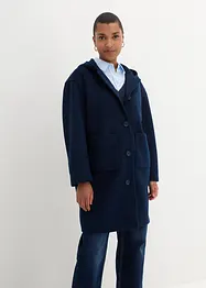 Manteau court aspect laine à capuche, bonprix