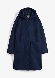 Manteau court aspect laine à capuche, bonprix