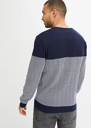 Pull en maille fine avec imprimé chevrons, bonprix