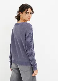 Pull en maille à motif torsadé, bonprix