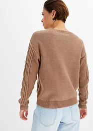 Pull en maille à motif torsadé, bonprix