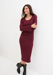 Robe rayée en jersey côtelé, bonprix