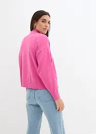 Pull oversize en fine maille à col montant, bonprix