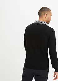 Pull en fine maille à col chemise, bonprix