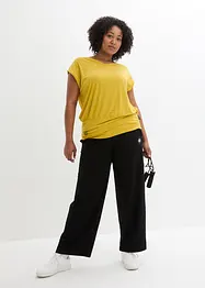 Pantalon fluide avec taille confortable, jambes larges, bonprix