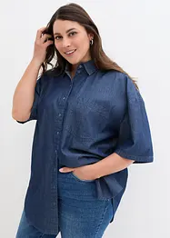 Chemise extensible et oversize en jean, demi-manches, bonprix