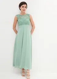 Robe longue avec empiècement dentelle, bonprix