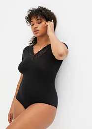 Body manches courtes en modal et dentelle, bonprix